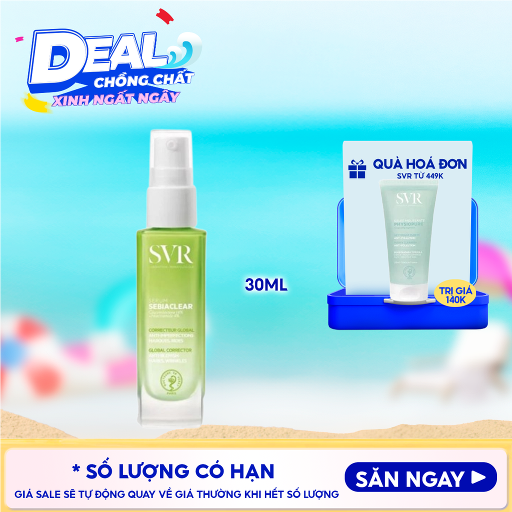 Serum SVR Hỗ Trợ Giảm Mụn, Làm Mờ Thâm Sạm Và Mềm Mịn Da SVR Sebiaclear Serum 30ml
