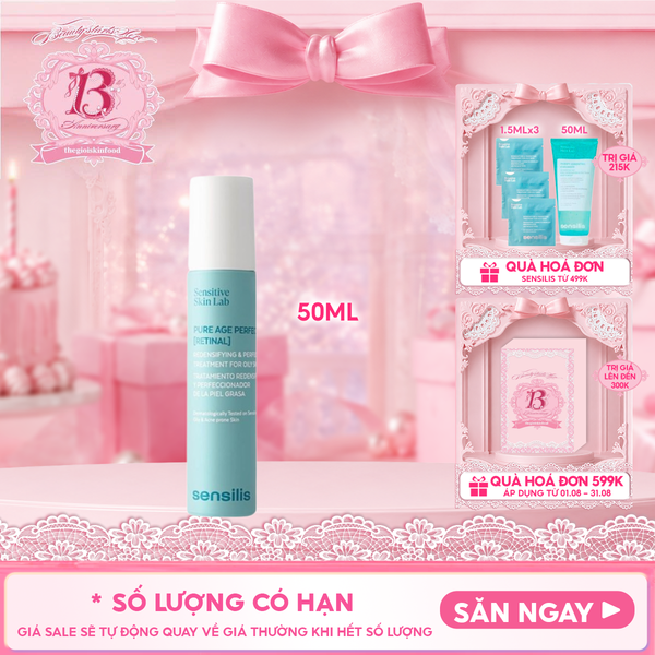  Tinh Chất Dưỡng Sensilis Ban Đêm Cải Thiện Lão Hóa & Khuyết Điểm Da Pure Age Perfection [Retinal] 50ml 