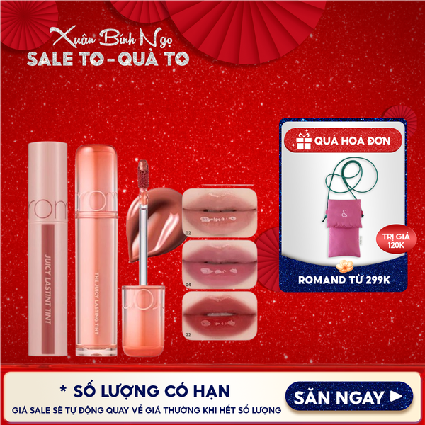  [NEW][Màu 1-39] Son Tint Lì Romand Căng Bóng The Juicy Lasting Tint 