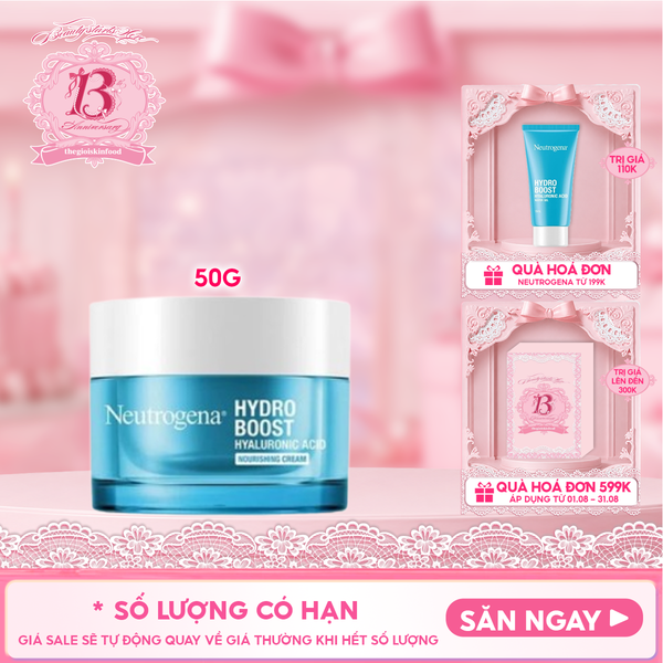  Kem Dưỡng Ẩm Neutrogena Cấp Nước Giúp Da Mịn Màng Dành Cho Da Khô Hydro Boost Hyaluronic Acid Nourishing Cream 50g 