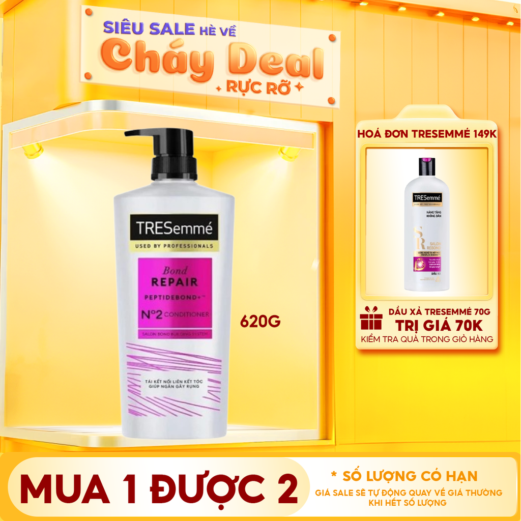 Dầu Xả Ngăn Tóc Gãy Rụng TRESemmé Salon Rebond Conditioner 620g