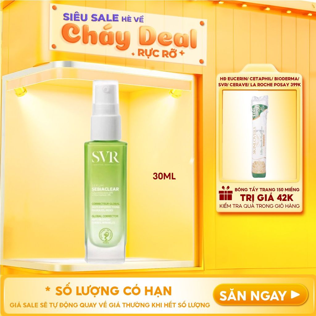 Serum SVR Hỗ Trợ Giảm Mụn, Làm Mờ Thâm Sạm Và Mềm Mịn Da SVR Sebiaclear Serum 30ml