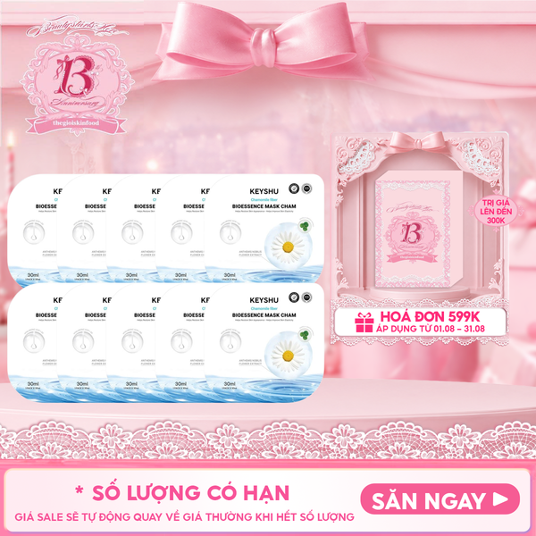  Combo 10 Miếng Mặt Nạ Keyshu Dưỡng Ẩm, Làm Mềm Da, Hỗ Trợ Ngừa Lão Hóa Bioessence Mask 30ml 