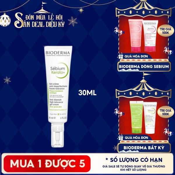  Kem Dưỡng Hỗ Trợ Cải Thiện Mụn & Mờ Thâm Bioderma Sebium Kerato+ 30ml 