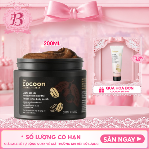 Tẩy Da Chết Body Cocoon Làm Đều Màu Da Và Dưỡng Mịn Da Chiết Xuất Cà Phê Dak Lak, Đường Thốt Nốt An Giang Body Polish