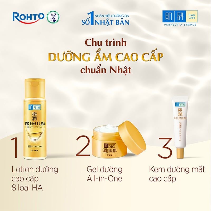 Kem Dưỡng Mắt Hada Labo Cấp Ẩm Cao Cấp Gokujyun Premium Hyaluronic Eye Cream 20g