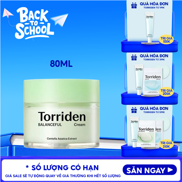  Kem Dưỡng Torriden Cấp Ẩm, Làm Dịu Da Chiết Xuất Rau Má Torriden Balanceful Cream 80ml 