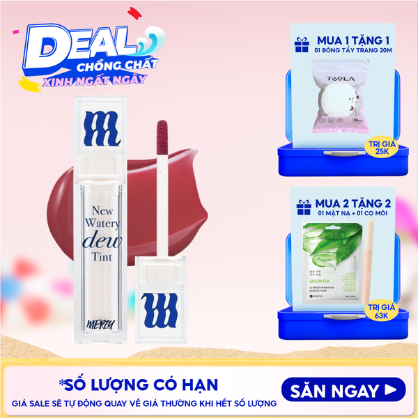  [New Dew] Son Tint Bóng Merzy Dạng Thạch, Bền Màu, Lâu Trôi Merzy New Watery Dew Tint 4g 