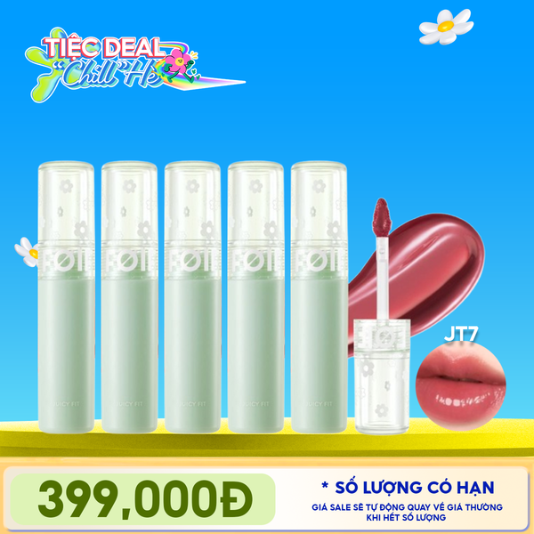  [PACK TIẾT KIỆM 13%] 5 Son Tint Bóng FOIF Thuần Chay, Ẩm Mọng, Bền Màu Juicy Fit Tint 