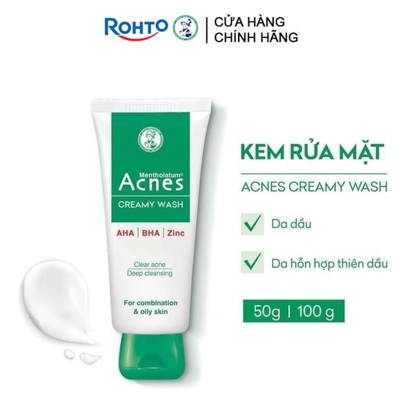  Sữa Rửa Mặt Acnes Ngừa Mụn Creamy Wash 