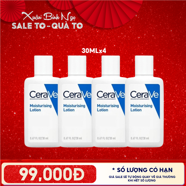  [HOT] Sữa Dưỡng Ẩm Da Khô Cerave Developed With Dermatologists Moisturising Lotion 30ML 