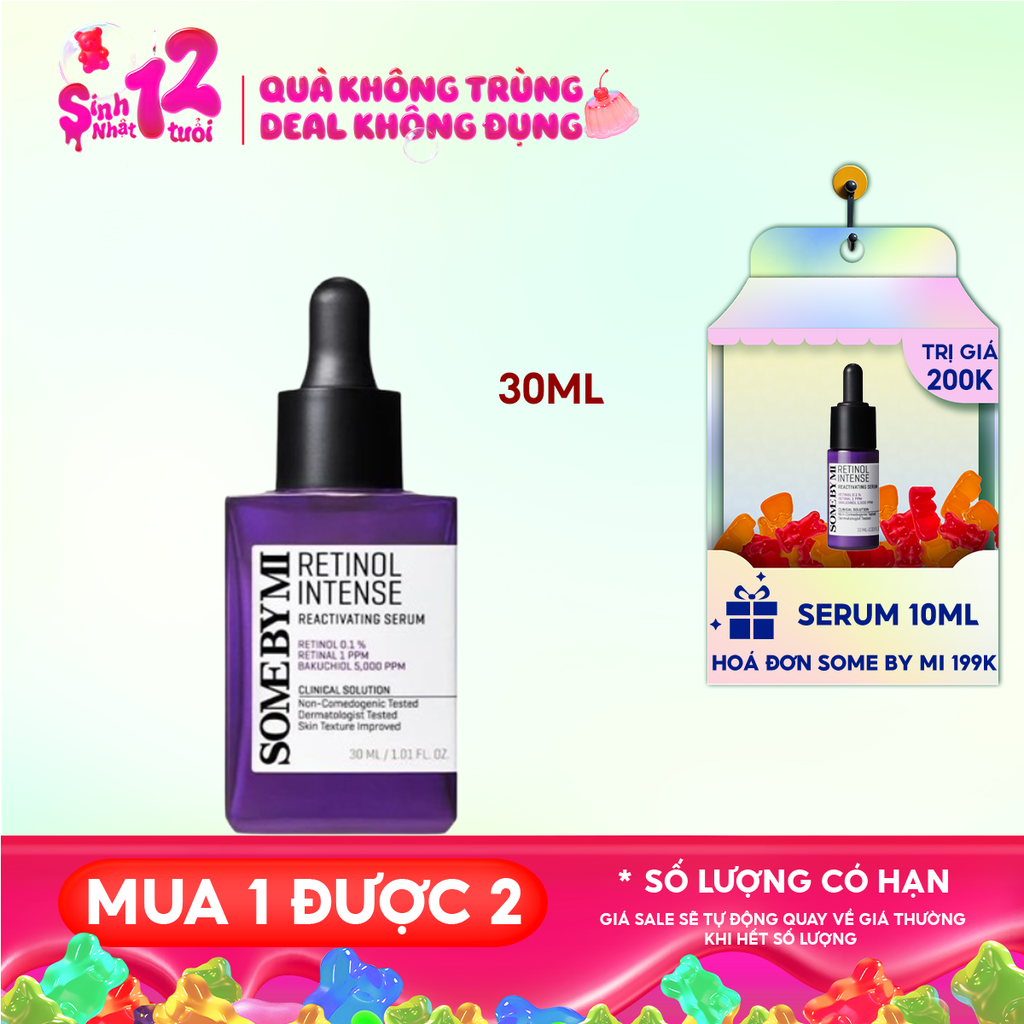 Serum Some By Mi Retinol Cải Thiện Nếp Nhăn, Dưỡng Da Căng Mịn Some By Mi Retinol Intense Reactivating Serum 30ml