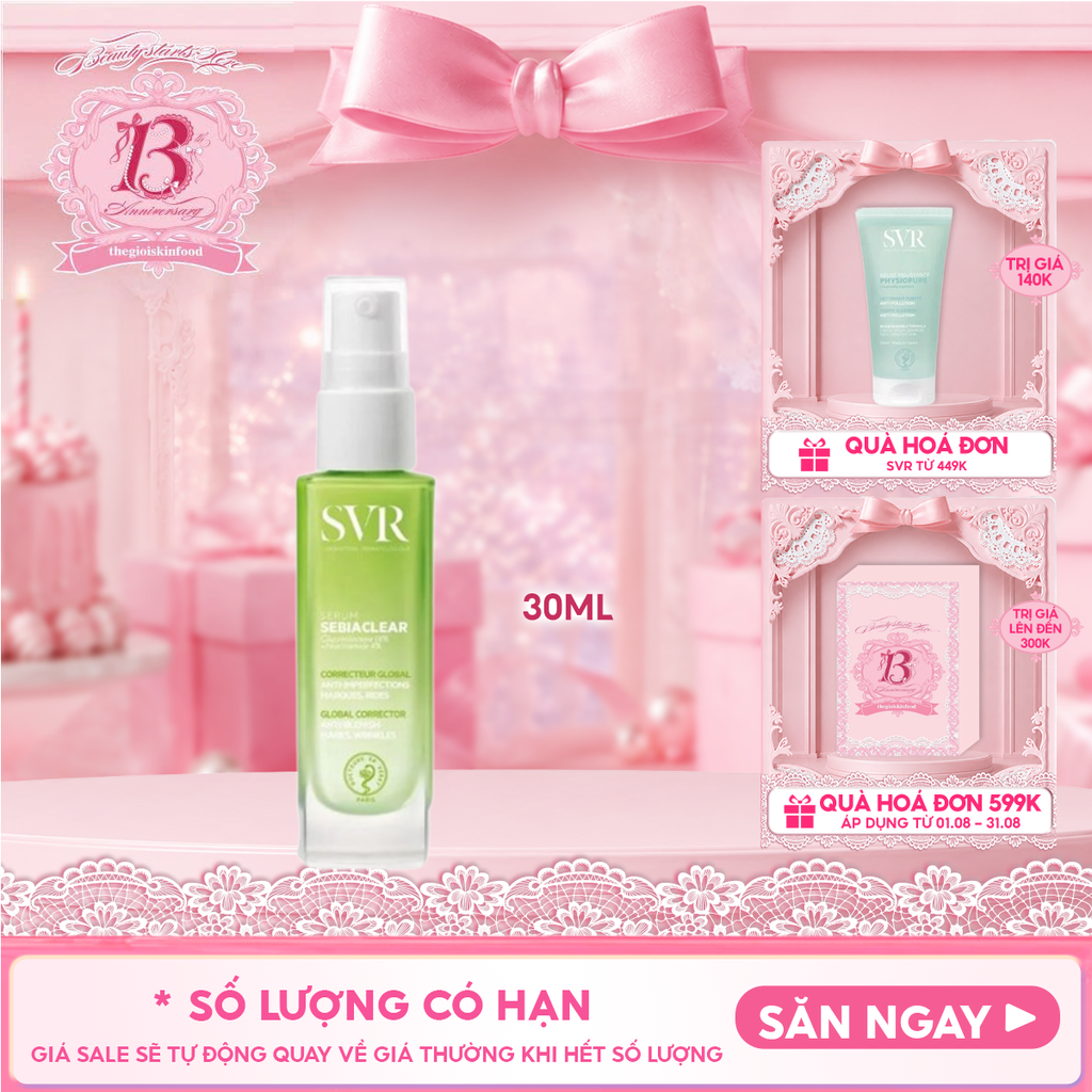 Serum SVR Hỗ Trợ Giảm Mụn, Làm Mờ Thâm Sạm Và Mềm Mịn Da SVR Sebiaclear Serum 30ml