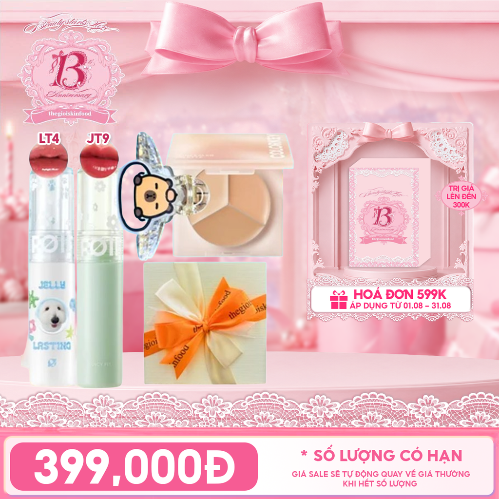 [HỘP QUÀ YÊU THƯƠNG] Son Tint Bóng FOIF Jelly Lasting Tint + Son Tint Bóng FOIF Juicy Fit Tint + Bảng Che Khuyết Điểm Colorkey + Kẹp Tóc Colokey Capybara + Hộp Quà Ngẫu Nhiên