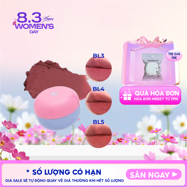  Son Kem Bùn Merzy Kiêm Má Hồng Mờ Lì, Mịn Mượt Như Bơ Dạng Hũ Blurry Lip Mousse 6g 