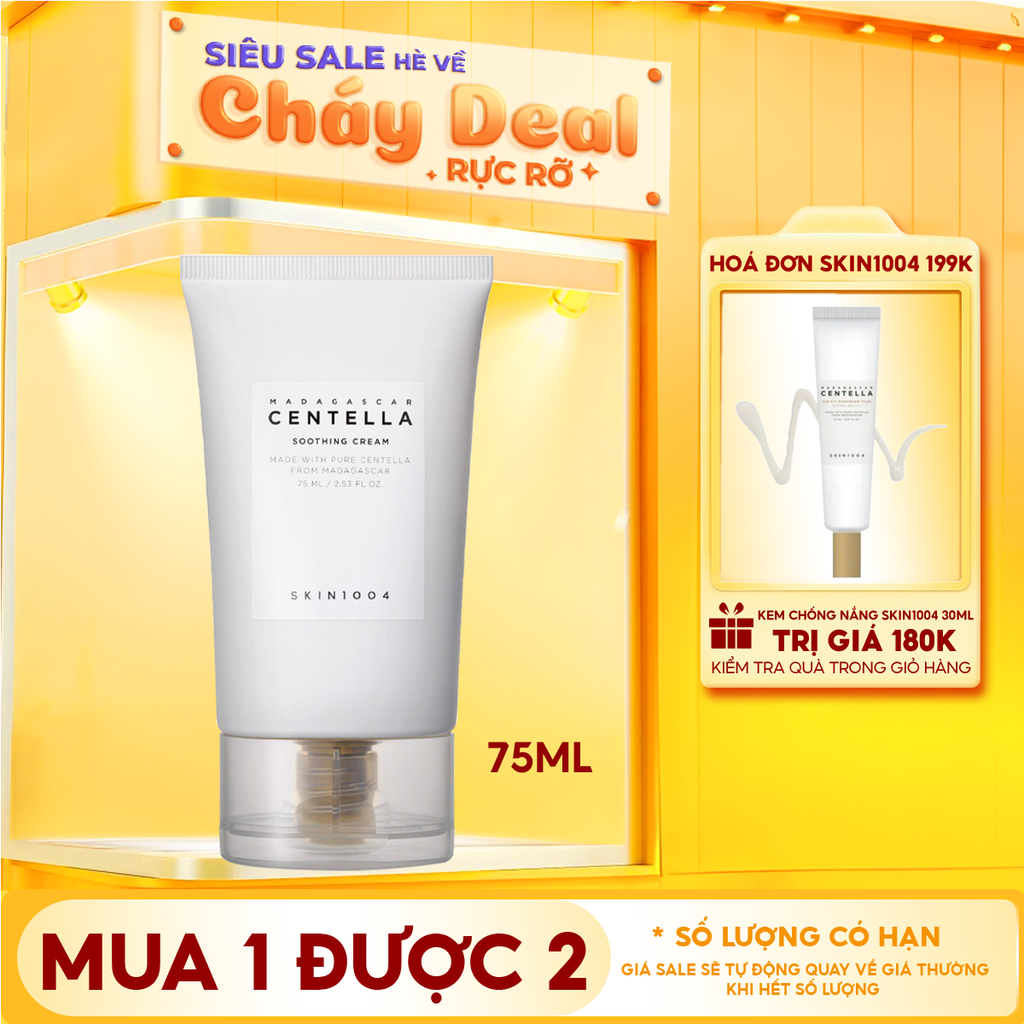 Kem Dưỡng Skin1004 Làm Dịu Da Chiết Xuất Rau Má Madagascar Centella Soothing Cream 75ml