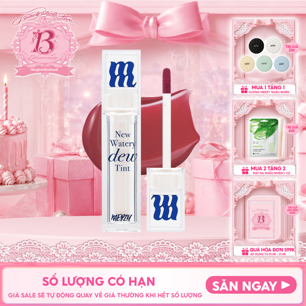  [New Dew] Son Tint Bóng Merzy Dạng Thạch, Bền Màu, Lâu Trôi Merzy New Watery Dew Tint 4g 