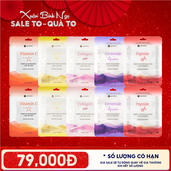  Combo 10 Miếng Mặt Nạ Jkosmec Cải Thiện Các Vấn Đề Làn Da Skin Solution Mask 25ml 