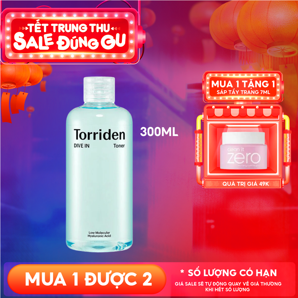 Nước Hoa Hồng Torriden Dưỡng Ẩm, Làm Dịu Da Dive-In Low Molecular Hyaluronic Acid Toner 300ml