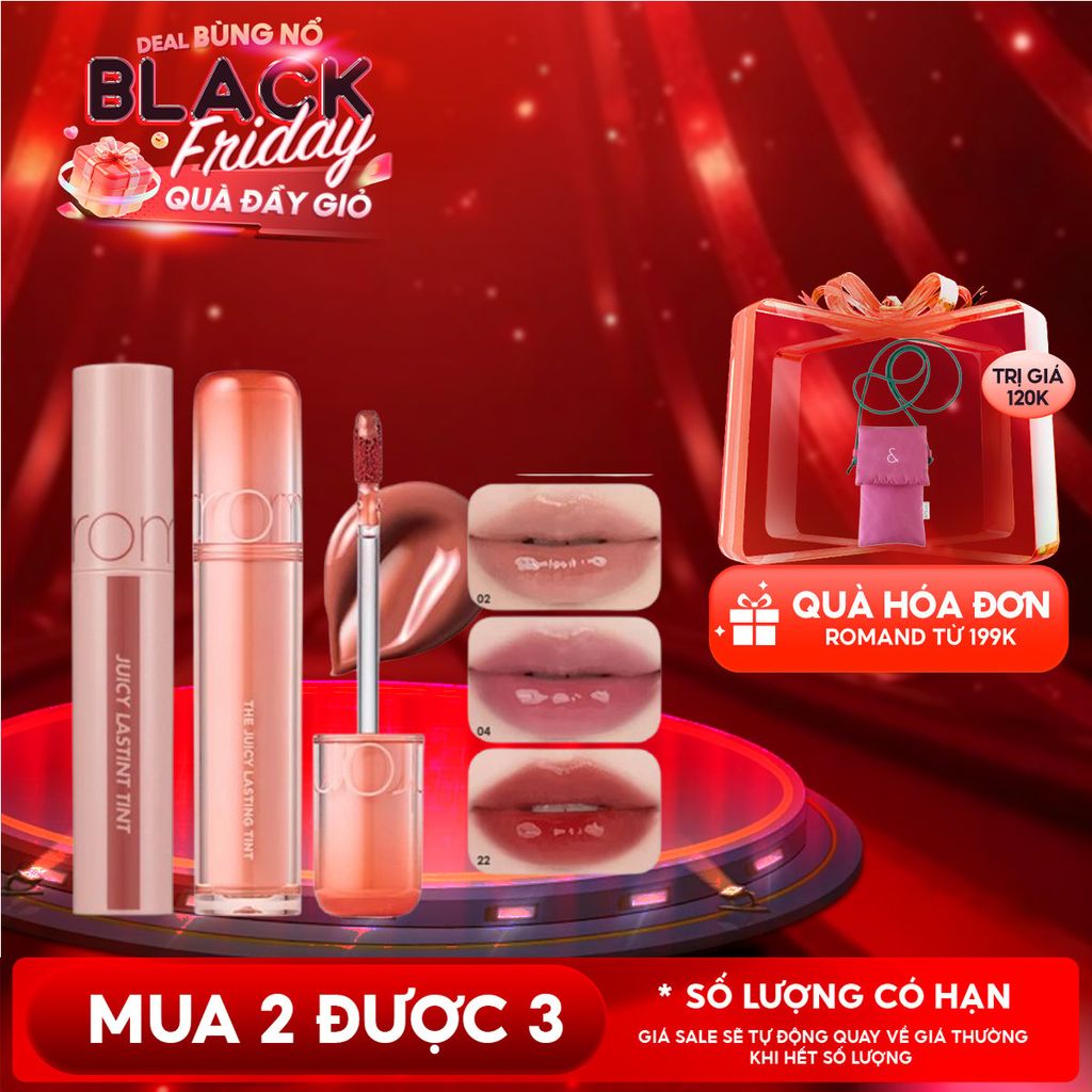 [Màu 1-39] Son Tint Lì Romand Căng Bóng The Juicy Lasting Tint