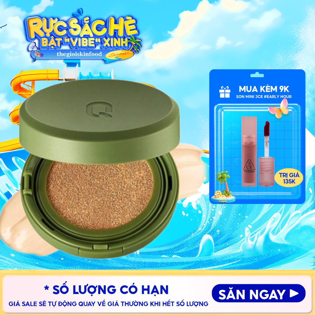Phấn Nước GLAMRR Q Kiềm Dầu, Che Phủ Cao Vegan Super Cover Cushion SPF50+/PA+++