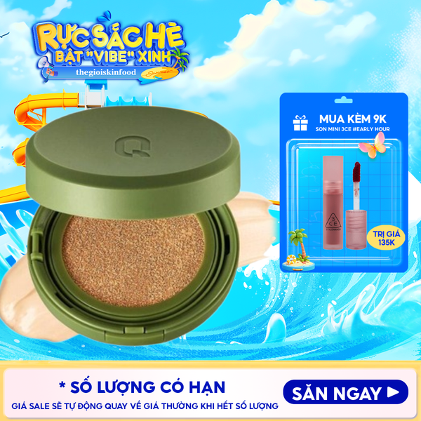  Phấn Nước GLAMRR Q Kiềm Dầu, Che Phủ Cao Vegan Super Cover Cushion SPF50+/PA+++ 