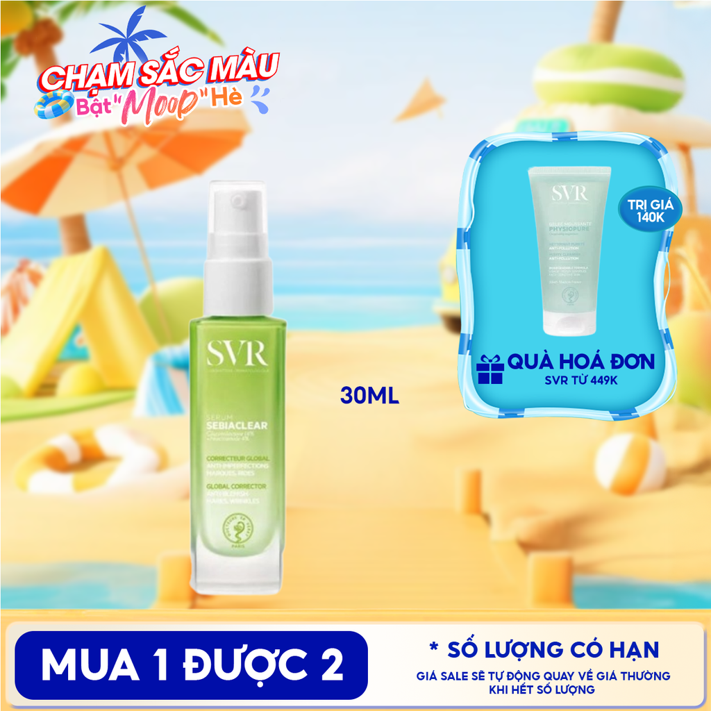 Serum SVR Hỗ Trợ Giảm Mụn, Làm Mờ Thâm Sạm Và Mềm Mịn Da SVR Sebiaclear Serum 30ml