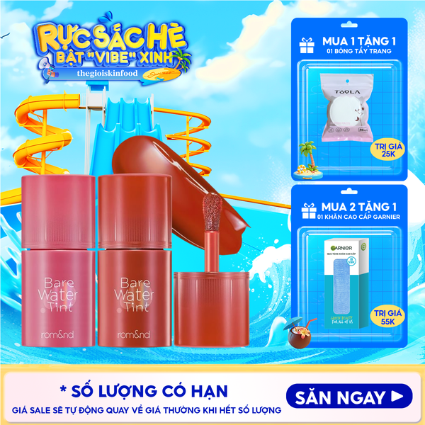  Son Tint Romand Lâu Trôi, Căng Mọng Bare Water Tint 