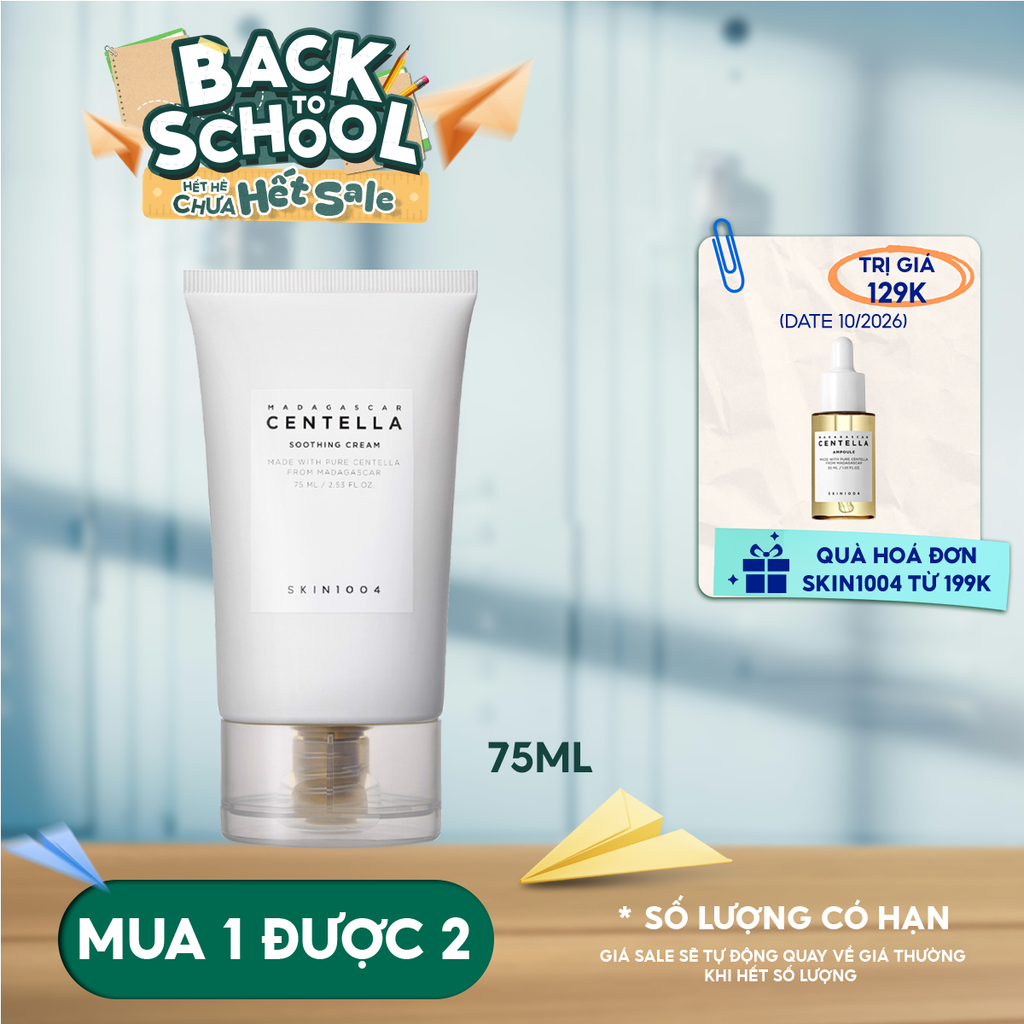 Kem Dưỡng Skin1004 Làm Dịu Da Chiết Xuất Rau Má Madagascar Centella Soothing Cream 75ml