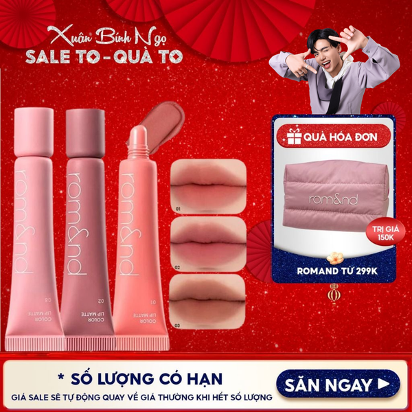  Son Bùn Romand Kiêm Má Hồng Mịn Lì Color Lip Matte 8g 