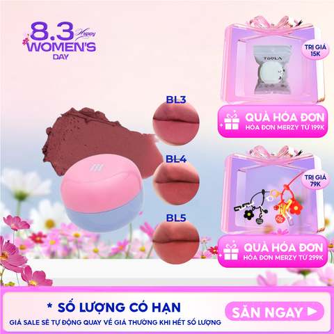Son Kem Bùn Merzy Kiêm Má Hồng Mờ Lì, Mịn Mượt Như Bơ Dạng Hũ Blurry Lip Mousse 6g