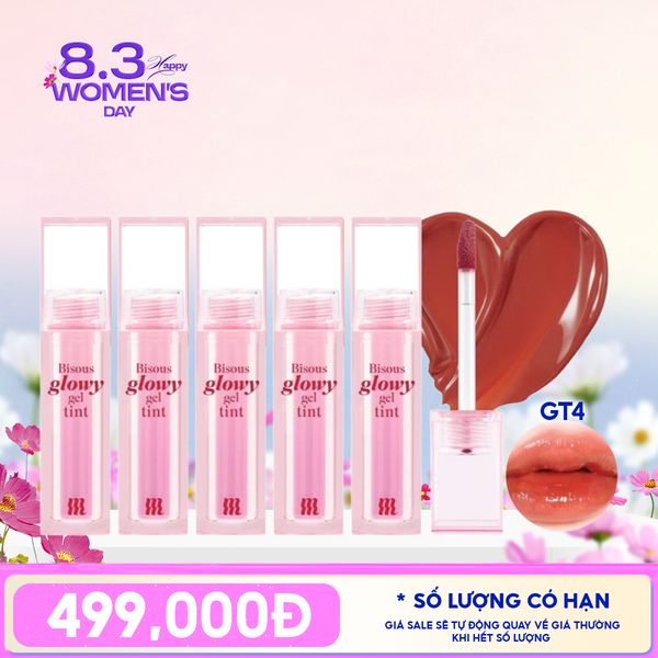  [PACK TIẾT KIỆM 26%] 5 Son Bóng Pha Lê Merzy Căng Mọng, Bền Màu Bisous Glowy Gel Tint 