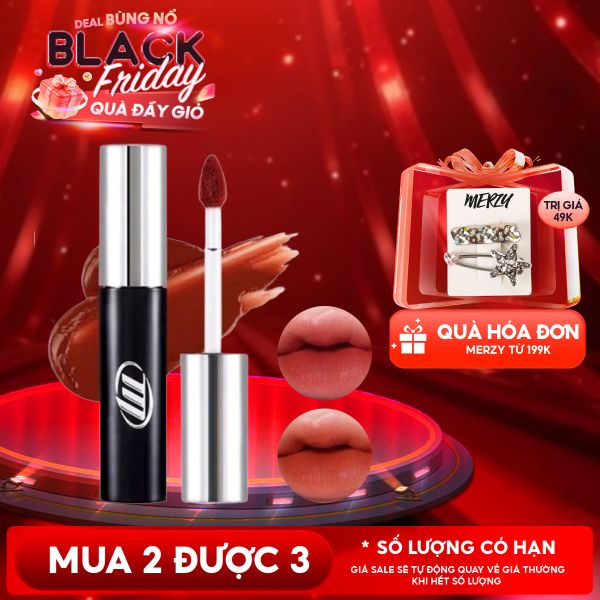  [NEW BY AI] Son Kem Lì Merzy Mịn Mượt Nhẹ Môi, Bền Màu Cyber Mellow Tint 