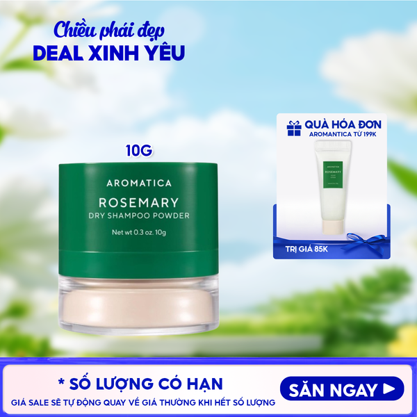  Phấn Gội Khô Hương Thảo Aromatica Rosemary Dry Shampoo Powder 10g 