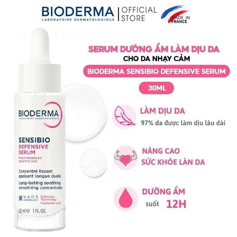 Serum Bioderma Dưỡng Ẩm, Làm Dịu Cho Da Nhạy Cảm Sensibio Defensive Serum 30ml