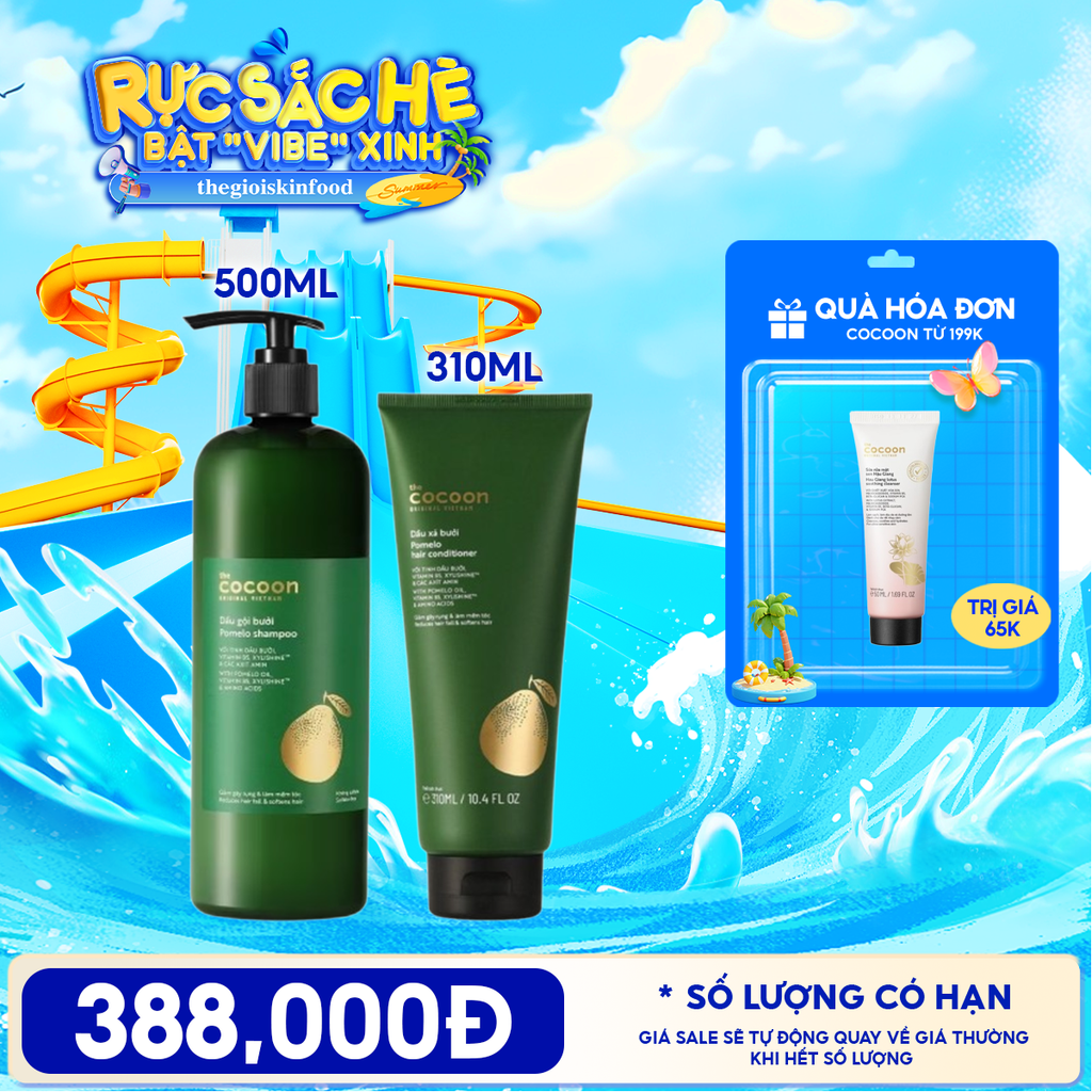 Dầu Gội Cocoon Tinh Chất Dầu Bưởi Giúp Giảm Gãy Rụng & Hỗ Trợ Mọc Tóc Pomelo Shampoo
