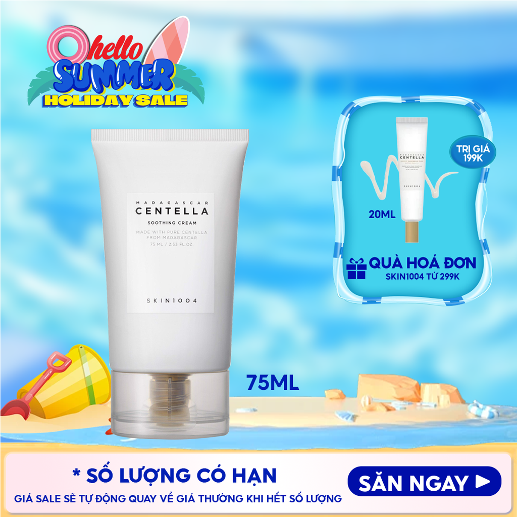Kem Dưỡng Skin1004 Làm Dịu Da Chiết Xuất Rau Má Madagascar Centella Soothing Cream 75ml