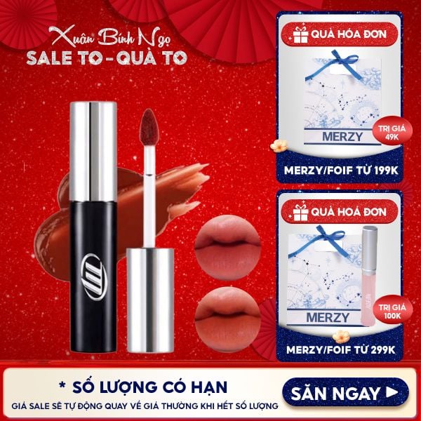  [NEW BY AI] Son Kem Lì Merzy Mịn Mượt Nhẹ Môi, Bền Màu Cyber Mellow Tint 