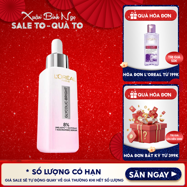  Serum L'oreal Tinh Chất Mờ Thâm Nám Glycolic-Bright Instant Glowing Serum 