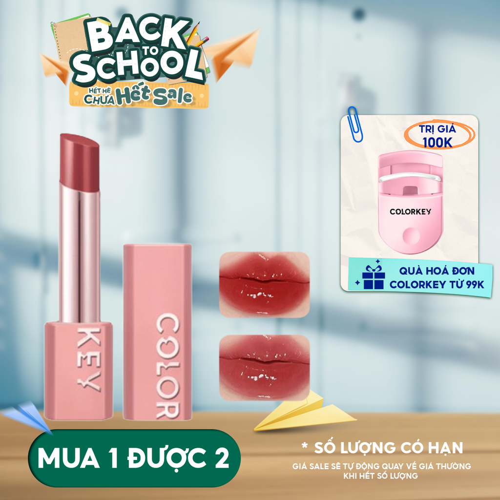 Son Thỏi Có Màu Colorkey Dưỡng Ẩm, Căng Bóng Môi Juicy Glow Lipstick 3g