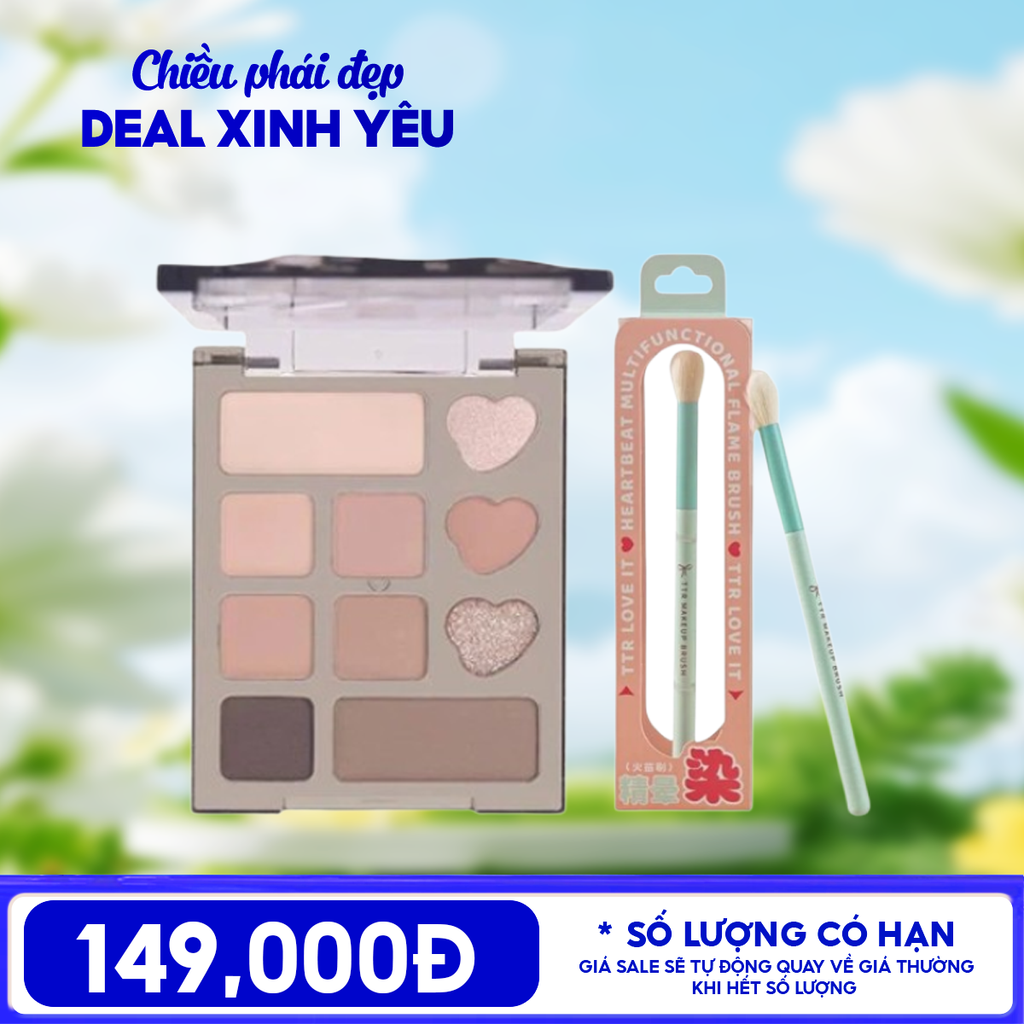 Combo Mắt Long Lanh: Bảng Phấn Mắt VEECCIGlamorous Dreamland 10 Color Eyeshadow + Cọ Trang Điểm Chuyên Dụng TTR Makeup Brush