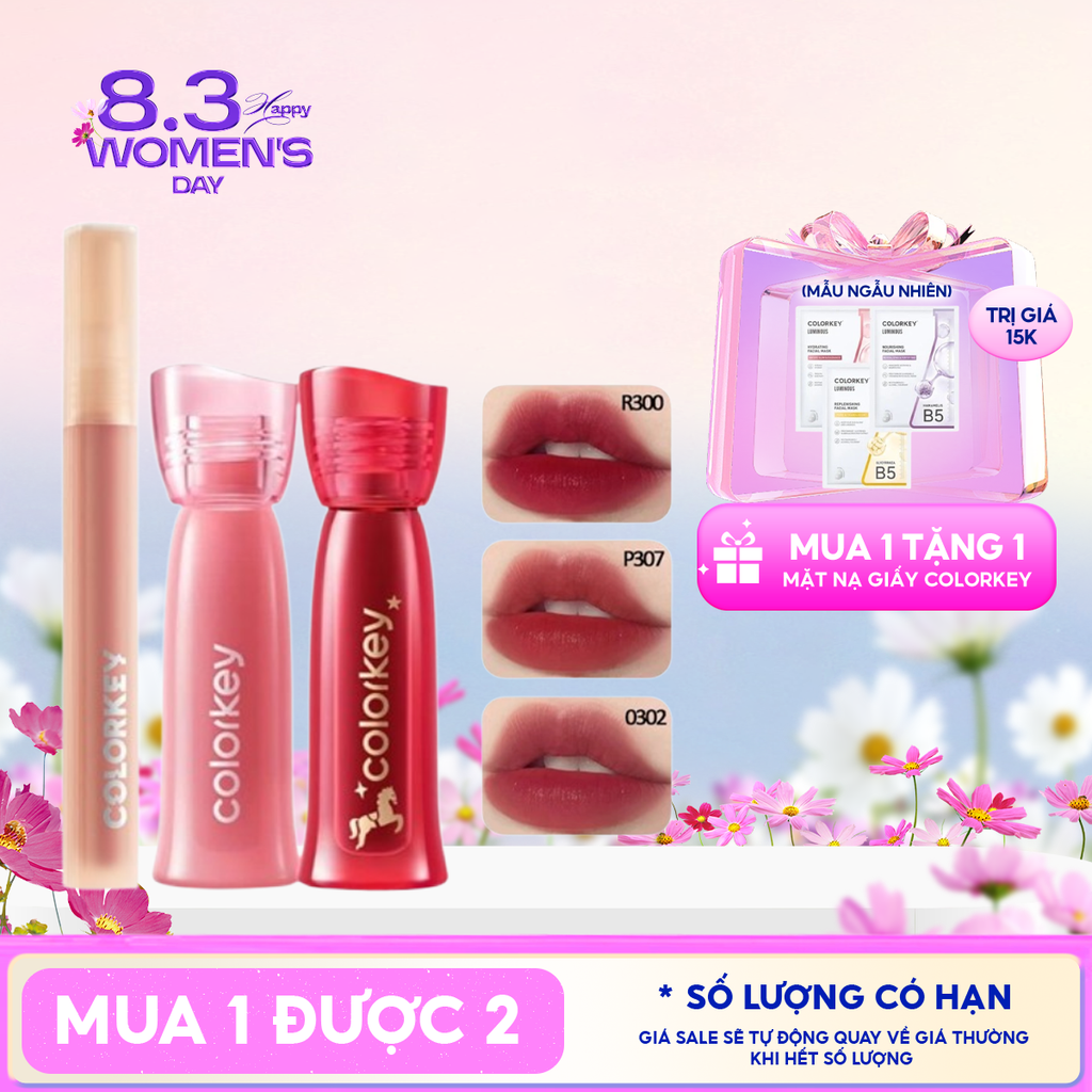Son Kem Lì Colorkey Siêu Mịn Môi Soft Matte Water Tint
