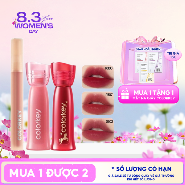  Son Kem Lì Colorkey Siêu Mịn Môi Soft Matte Water Tint 