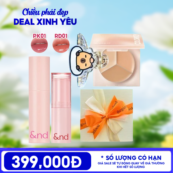  [HỘP QUÀ YÊU THƯƠNG] Son Tint Bóng And By Romand Glassy Bomb Tint + Bảng Che Khuyết Điểm Colorkey + Kẹp Tóc Colokey Capybara + Hộp Quà Ngẫu Nhiên 