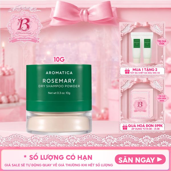  Phấn Gội Khô Hương Thảo Aromatica Rosemary Dry Shampoo Powder 10g 