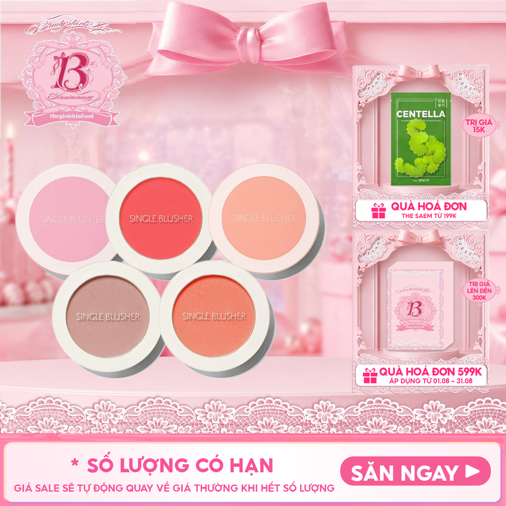 Phấn Má Hồng The Saem Hàn Quốc Xinh Xắn Saemmul Single Blusher 5g