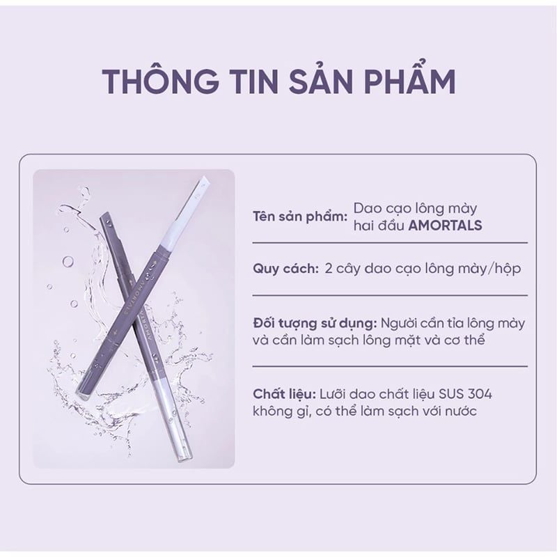 Dao Cạo Lông Mày Amortals Hai Đầu Double-headed Macro Eyebrow Razor