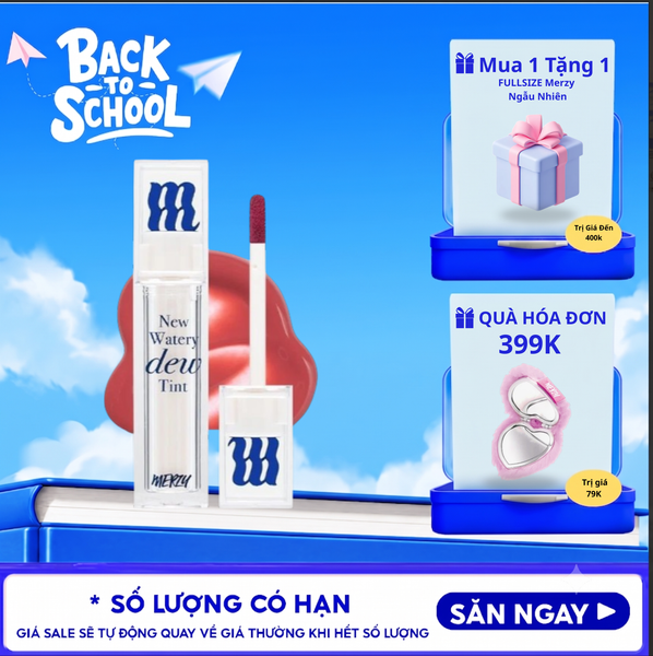  [New Dew] Son Tint Bóng Merzy Dạng Thạch, Bền Màu, Lâu Trôi Merzy New Watery Dew Tint 4g 
