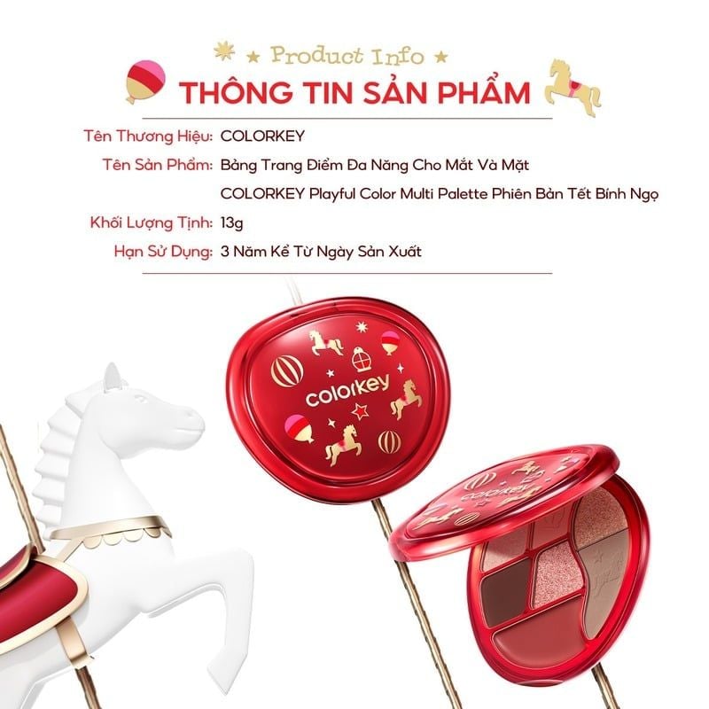 Bảng Phấn Mắt Đa Năng 7 Trong 1 Tiện Lợi Colorkey Playful Color Multi Palette 04 13g