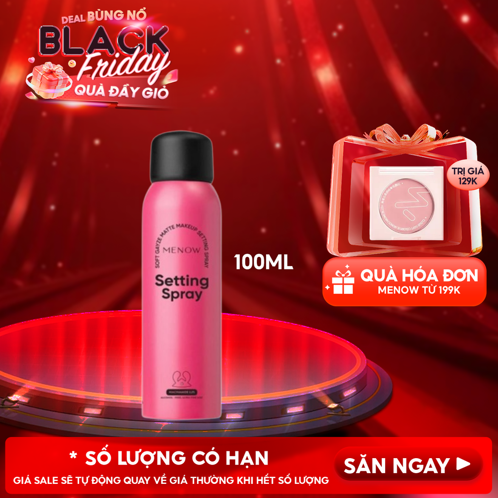Xịt Khóa Nền Cấp Ẩm, Lâu Trôi MENOW Soft Gauze Matte Makeup Setting Spray 100ml